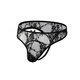 Y Men's Lace Underwear Sexy Bow Tie Panties Temptation Low Waist Transparent Men's Thong M Black