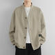 HUALIN FASHION collar sweater men's spring and autumn fashion brand casual lazy style cardigan jacket feeling Japanese jacket top BJ723 black M (about 90-110Jin [Jin equals 0.5 kg] can be worn)
