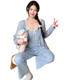 荣西图（RONGXITU）棉睡衣女带胸垫吊带三件套韩版甜美ins风家居服 S681#米白 180 XL