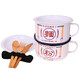 Old-fashioned enamel bowl student dormitory instant noodle bowl thickened extra large capacity household retro style rice bowl with lid and handle noodle activist 1 piece 1600ml