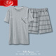 Langsha Pajamas Men's Summer's Pure Cotton Shorts для мужских летних тонких шорт можно носить на улице. HD9926 (основная картина) l