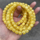 Second-generation Confucian beeswax straight-cut single-circle bucket bead bracelet, Russian material demon white flower beeswax amber beads, Russian material 8 size 7