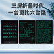 PBJ2025新款三屏折叠细笔迹液晶手写板分开删除写字板电子草稿板办公电子屏黑板可消除 【睿智黑礼盒】14.3英寸三面屏折叠款
