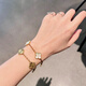 VCA Van Cleef's same four-leaf clover 18K gold bracelet for girls, light luxury high-end five-flower bracelet, versatile gift, gold white mother-of-pearl precision five-flower bracelet, with counter gift box