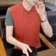 Ice Silk Herren Kurzärärmelte Revers Polo-Hemd-Hemd-Hemdkragen T-Shirt NEUER HALLARTARD 6227 Weiß M 165