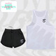 Makondo Running Suit Sport sporttrockne Weste Set Set Leichtathletik-Marathon Ärmel und Top-Top-Top-Drei-Punkte-Hosen-Training Black 9848+ Drei-Punkte-Hose MKD 3XL