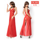 
Women's sexy underwear pajamas backless perspective long skirt three-point suspender nightgown transparent sex night fire Red lady suspender short skirt 3884 S/M small code 88-122Jin [Jin equals 0.5 kg] 160-172CM