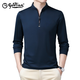 Jinlilai Langarmed T-Shirt für Herren Trendy Stand Collar Halbzipper Casual Top Basis Hemd Frühling schwarzes Polo-Hemd Männer Flaggschiff offiziell 6623 Black M 165