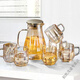 Qinkai High Temperature Resistant Diamond Teapot Glass Water Cup Living Room Kettle Cup Cup Holder Light Luxury Home Set Ashes One Pot Six Cups + Tray