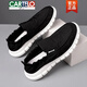 CARTELO 2025 spring new canvas shoes men's slip-on lazy casual shoes men's breathable work old Beijing cloth shoes 881 black 39