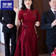 Romon (Romon) Xis Schwiegermutter Hochzeitskleid Hochzeit modische Mutter rot modifiziertes Cheongsam Temperament Kleid für Frauen 2025 neuer Stil Wein Red 2xl empfohlen 115-130jin [Jin ist gleich 0,5 kg]