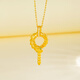 Zokai yellow 18K gold pendant zodiac snake necklace zodiac year birthday gift D11995
