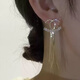 Idel's temperament tassel earrings 2025 new trendy high-end internet celebrity light luxury face-modifying silver needle earrings for women E4014 double C tassel earrings