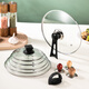 CLCEY is suitable for Supor universal pot lid household glass high temperature resistant tempered lid 26/28/34cm steaming wok handle thickened stainless steel vertical combination lid (suitable for 32cm