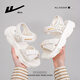 
Huili women's shoes summer new style casual sandals for women with thick sole sports beach shoes for women 1449 beige 37