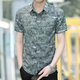 
Wanjun summer short-sleeved shirt for men's slim young and middle-aged printed casual new style 2025 shirt without ironing and anti-wrinkle trendy inch shirt ZJ-653 red 3XL 150-165Jin [Jin equals 0.5 kg]