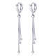 Bovia pt950 platinum long earrings for women platinum tassel earrings ear wire earrings circle earrings ear buckles car flower earrings PT950 pair 3.4-3.6 grams