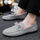 Pushui Fangfinang Old Peking Lazy Beans Schuhe Herren -Leinwand lässig und vielseitig Frühlingsblau (D753) 45