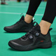 Black badminton shoes for men and women, couples free lace-up competition training sports shoes for older children, junior high school students, volleyball shoes, black 42