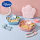 迪士尼（Disney）宝宝吃饭餐具全套婴儿餐盘吸盘式食品级儿童餐盘勺叉吸管吸盘 乐康可爱猫爪餐盘-蓝色 带防尘盖