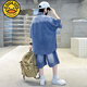 G.Duckkids Little Yellow Duck Boy Sommer Denim Set 2025 Neue Stil mit mittlerer und großer Kinder Sommer Kinder hübsches kurzärmelige Sport-Strickjacke TZK677-Blue-Anzug 120 Empfohlene Höhe 140-150 cm