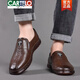 卡帝乐鳄鱼（CARTELO）皮鞋男2025新款男鞋春秋透气商务休闲鞋软牛皮牛筋底单鞋豆豆鞋子 6198新款灰色 橡胶底 44