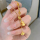 Fat Donglai's same style 18K gold small gourd necklace, Laofengfeng gold color female 18k color gold clavicle chain 2025 new fugitive princess ribbon bow necklace