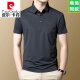 皮尔卡丹（pierre cardin）品牌重磅桑蚕丝短袖t恤男2025新款夏季休闲爸爸装上衣凉感polo衫 灰绿-15286 L 170