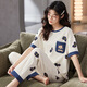 Fhhuabd neuer Stil neuer kurzärmeliger Pyjamas für Frauen in Sommerhosen losen Sommer neuer süßer dünner Stil für Outdoor-Kleidung rosa Zuixiong-6624 [kurzärmelige Hose] M [70-95jin [Jin gleich 0,5 kg]]
