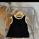 G.Duckkids kleine gelbe Ente Kinder Denim Overalls Jungen Shorts Baby Mädchen Weste Anzug Sommer Lose koreanische Version Kinder 20 Schwarze Weste + Overalls 110 cm Empfohlene Höhe 100-110 cm