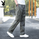 Playboy (PLAYBOY) spring and autumn overalls men's casual pants outdoor loose sports pants summer straight pants long pants men's military green L