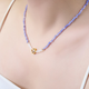 Youshu Authentic Natural Phalaenopsis Natural Tanzanite Bracelet Women's Niche High-end Jewelry Handmade Pendant Phalaenopsis Tanzanite Necklace 39+5CM