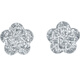 Saturday Fu PT950 platinum earrings for women, sparkling rose platinum earrings B0915214, one pair, about 1.66g