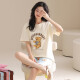 [纯棉]睡衣女夏季套头短袖短裤休闲款家居服套装可外穿女cker CKE-W6172A L