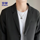 ROMON casual suit men's commuting suit easy to care versatile jacket loose professional formal wear ZHK13 black 3XL