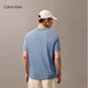 Calvin KleinJeans25春夏新款男士休闲潮流ck字母印花净色纯棉短袖T恤4RB854G CFF-星蓝 M
