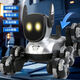 Fun Home Gesture Electric Intelligent Machine Dog Remote Control Car Toy Children's Car Eight-Wheel Gesture Double Sensing Boy Robot Top-up Dual Control [Standstand + Dancing + Handle + Watch] Eight-Wheel Stunt Black [4