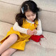 荣西图（RONGXITU）韩版夏日童装女童新款洋气背带短裤两件套 单【黄色背带裤】 120