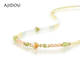 AJIDOU Ajidou Necklace Birthday Gift for Women Elegant Retro Pato Stone Necklace for Girlfriend and Wife Yellow Green