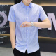 
Hua Jiuqing Guangdong Puning men's high-end shirt short-sleeved middle-aged and elderly summer men's short-sleeved shirt middle-aged thin style without ironing long-sleeved K08-15 black strips + 03 wide blue strips average size 3890-104Jin[Jin equals 0.5 kg]