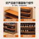 Yubai Wooden Shoe Rack New Nanzhu Simple Shoe Rack Dormitory Simple Shoe Cabinet Home Shoe Rack E-Shaped Shoe Rack Storage Rack Student Brown 6 Layers 100cm Long Recommended by the Store Manager