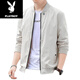 Playboy (PLAYBOY) 2025 Spring and Autumn Jacket Men's Trendy Baseball Collar Thin Casual Short Style Outdoor Wearing Handsome Men's Jacket 686 Jacket [Blank] 5XL [Suggested 175-190Jin [Jin equals about 0.5 kg]]