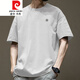 皮尔卡丹（pierre cardin）潮流美式短袖T恤男夏季新款宽松港风 白色-1365短袖-棉 S 【建议80-110斤】