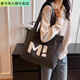 Ins tote bag canvas bag large capacity strong supermarket shopping bag simple and versatile 2024 one-shoulder portable off-white thickened and reinforced upgraded more durable canvas fabric
