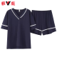 Pajamas de alta gama Yalu Graz Fat Girl Summer Algodón puro Puerto pantalón de manga corta Traje de talla grande Jin [Jin equivale a 0.5 kg] ropa de hogar suelta ZJ679 m [80-100 Jin [Jin equivale a 0.5 kg]]]