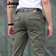 Jeep Spirit Pantalones de trabajo para hombres Strett Straight Spring y Verano delgado Fino de primavera múltiple y otoño Pantalones casuales 2025 Dark Grey 9923 (Estilo delgado) 31 cintura 2 pies 4