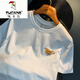 Camiseta blanca (tucano) Woodpecker (tucano) para hombres nuevas tendencias de alta gama camiseta estampada con luz americana de lujo Xinjiang algodón cómodo de manga corta de algodón de manga corta [HJ9906-1 mangas] M adecuado para 90-108Jin [Jin iguala 0.5 kg]