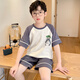 Jungen Pyjamas Kinder Sommer Dünne reine Baumwolle kurzärmeliger Anzug mittelgroße Kinder 12-jährige Jungen modische Sommer-Heimkleidung 693 [Baumwolle] Einen Größe 8 Größen empfohlen 90-100 cm Gewicht 2