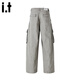 
:CHOCOOLATE it pure cotton paratrooper pants for men and women the same style 2025 summer trendy brand loose multi-pocket work straight trousers smoke gray [official authentic] M [Suggestion 105Jin [Jin equals 0.5 kg]-125Jin [Jin equals 0.5 kg]]