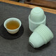 Disposable tea cup 60ML jade imitation jade high-end small Chinese tea cup thickened anti-scalding travel portable jade cup 100 pieces + cup holder